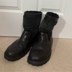 UGG Men's Black Leather and Suede Boots